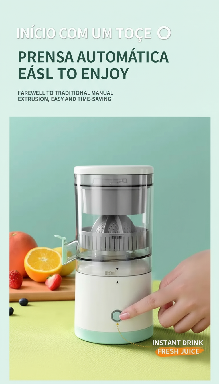 Prensa Automática de Sucos – Para Sucos Frescos em Segundos!