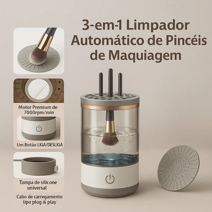 Limpador Automático de Pincéis de Maquilhagem